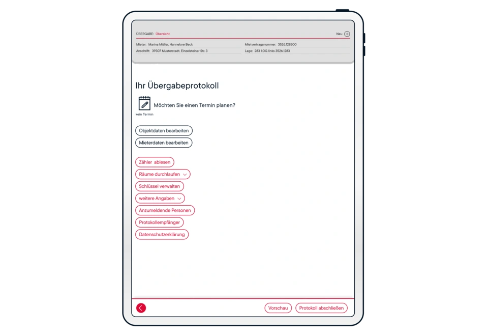 en-tab übergabeprotokoll.